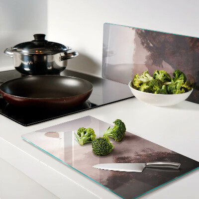 Tábua para cozinha Balão de ar quente sobre a paisagem
