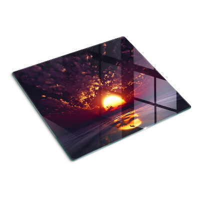 Tábua para cozinha Pôr do sol sobre o mar