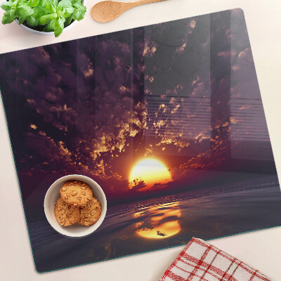 Tábua para cozinha Pôr do sol sobre o mar