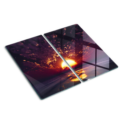 Tábua para cozinha Pôr do sol sobre o mar