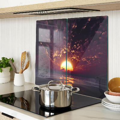Tábua para cozinha Pôr do sol sobre o mar