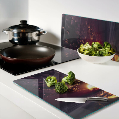 Tábua para cozinha Pôr do sol sobre o mar