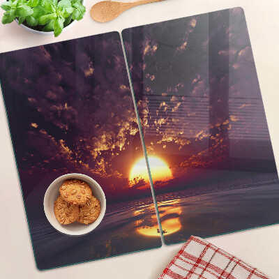 Tábua para cozinha Pôr do sol sobre o mar