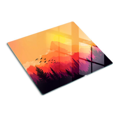 Tábua para cozinha Paisagem montanhosa ao pôr do sol