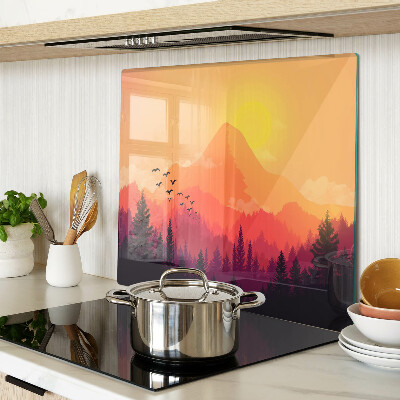 Tábua para cozinha Paisagem montanhosa ao pôr do sol