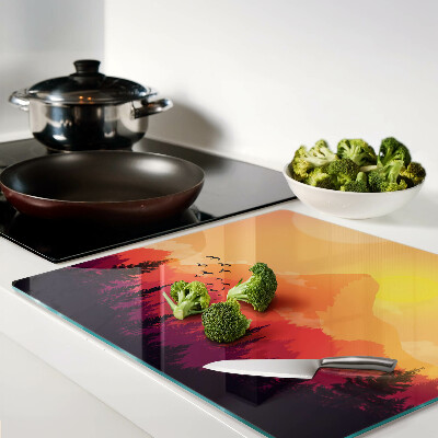 Tábua para cozinha Paisagem montanhosa ao pôr do sol