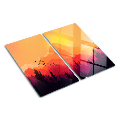 Tábua para cozinha Paisagem montanhosa ao pôr do sol