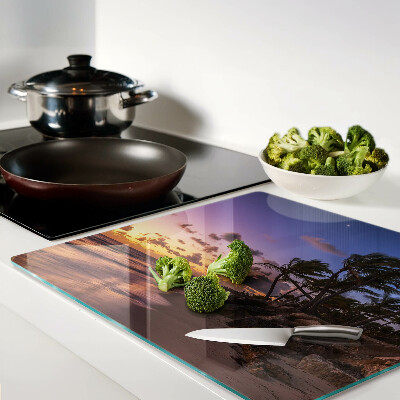 Tábua para cozinha Pôr do sol sobre a praia