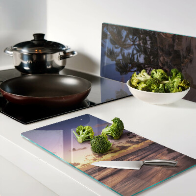 Tábua para cozinha Pôr do sol sobre a praia