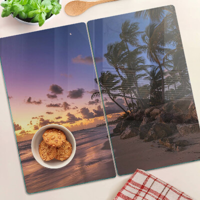 Tábua para cozinha Pôr do sol sobre a praia