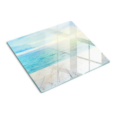 Tábua para cozinha O mar e o cais de madeira