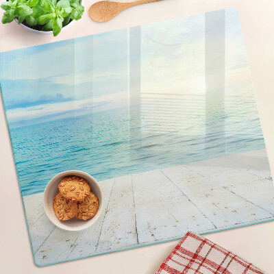 Tábua para cozinha O mar e o cais de madeira