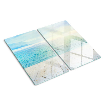 Tábua para cozinha O mar e o cais de madeira