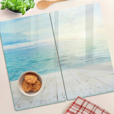 Tábua para cozinha O mar e o cais de madeira