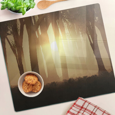 Tábua para corte Pôr do sol na floresta