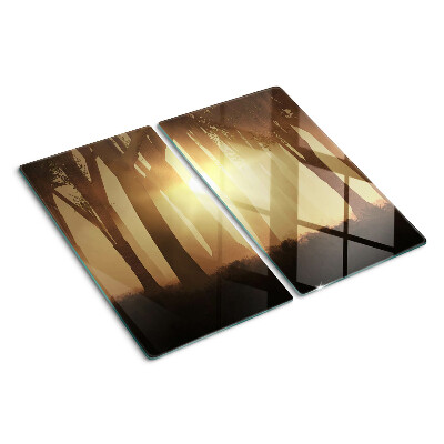Tábua para corte Pôr do sol na floresta