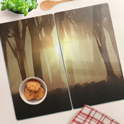 Tábua para corte Pôr do sol na floresta