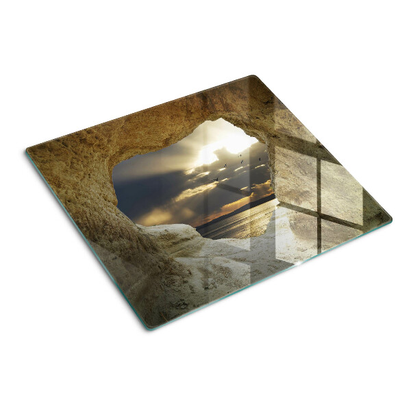 Tábua para cozinha Vista do mar através da gruta