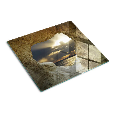 Tábua para cozinha Vista do mar através da gruta