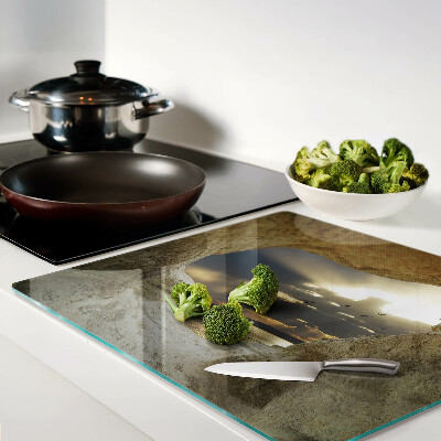 Tábua para cozinha Vista do mar através da gruta