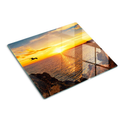 Tábua para cozinha Pôr do sol sobre o mar