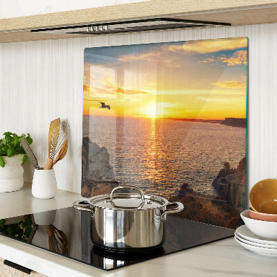 Tábua para cozinha Pôr do sol sobre o mar