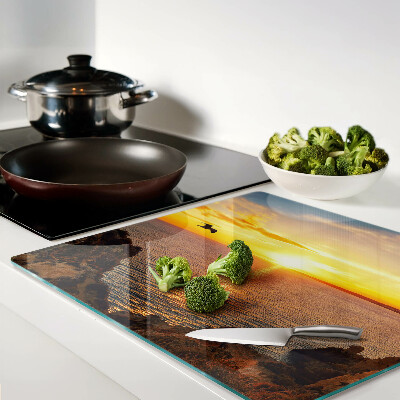 Tábua para cozinha Pôr do sol sobre o mar