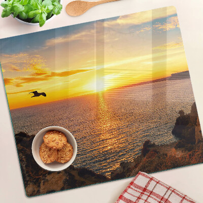 Tábua para cozinha Pôr do sol sobre o mar
