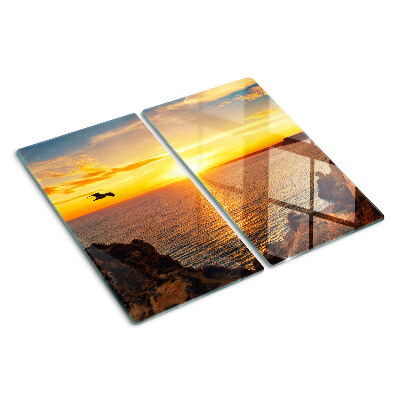 Tábua para cozinha Pôr do sol sobre o mar