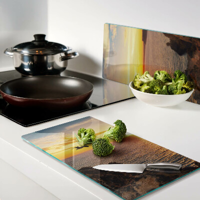 Tábua para cozinha Pôr do sol sobre o mar