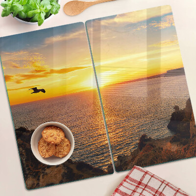 Tábua para cozinha Pôr do sol sobre o mar