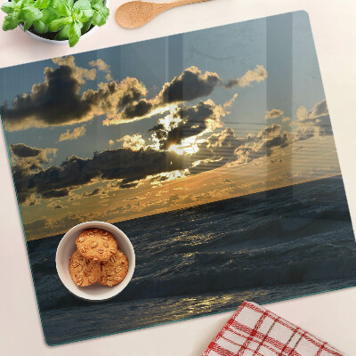 Tábua para corte Pôr do sol sobre o mar