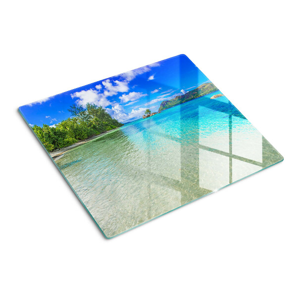 Tábua para cozinha Praia tropical com águas azuis