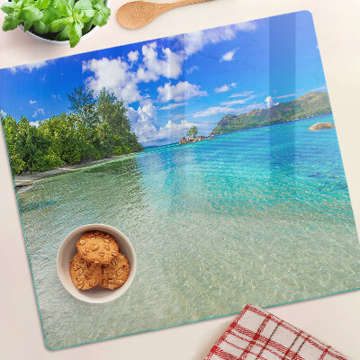 Tábua para cozinha Praia tropical com águas azuis
