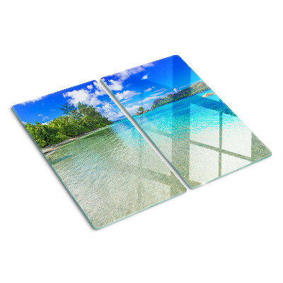 Tábua para cozinha Praia tropical com águas azuis