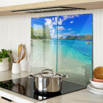 Tábua para cozinha Praia tropical com águas azuis