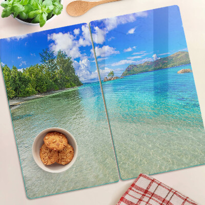 Tábua para cozinha Praia tropical com águas azuis