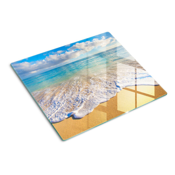 Tábua para cozinha Praia com ondas e nuvens