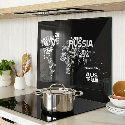 Tábua para cozinha Mapa-múndi com nomes de países