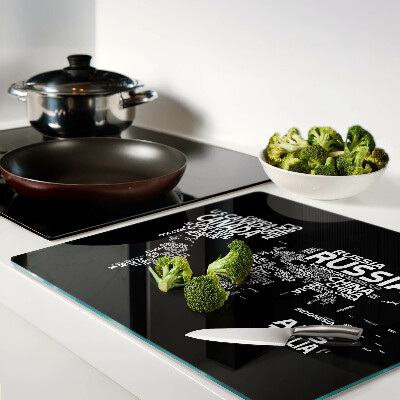 Tábua para cozinha Mapa-múndi com nomes de países