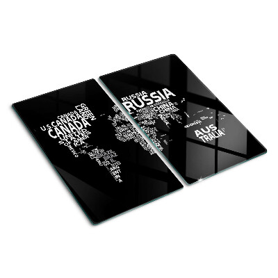 Tábua para cozinha Mapa-múndi com nomes de países