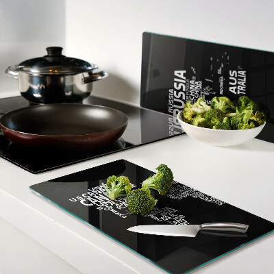 Tábua para cozinha Mapa-múndi com nomes de países