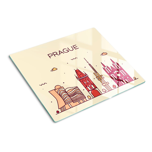 Tábua para cozinha Praga - vista da cidade