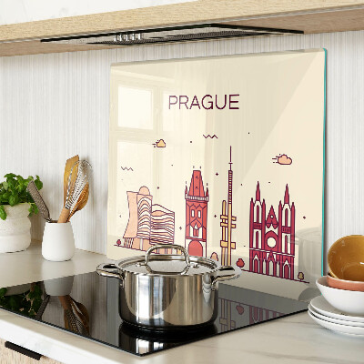 Tábua para cozinha Praga - vista da cidade