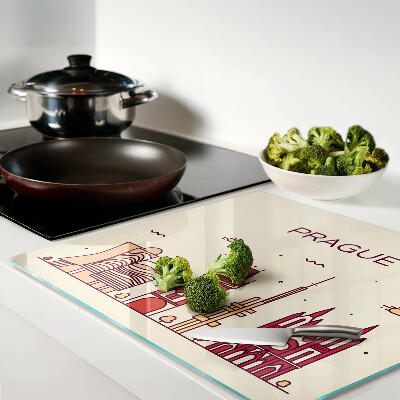 Tábua para cozinha Praga - vista da cidade