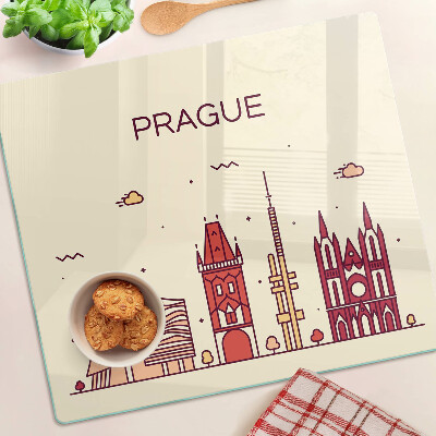 Tábua para cozinha Praga - vista da cidade