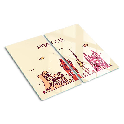 Tábua para cozinha Praga - vista da cidade