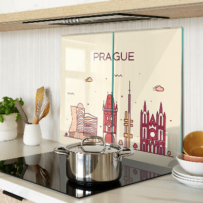 Tábua para cozinha Praga - vista da cidade