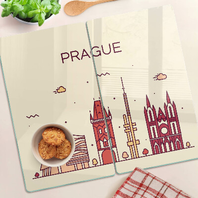 Tábua para cozinha Praga - vista da cidade