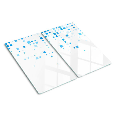 Tábua para cozinha Quadrados azuis em um fundo branco